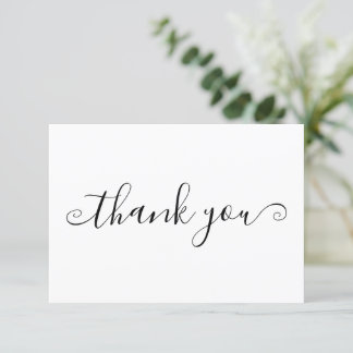 Modern Minimalist Script Business Thank You Card