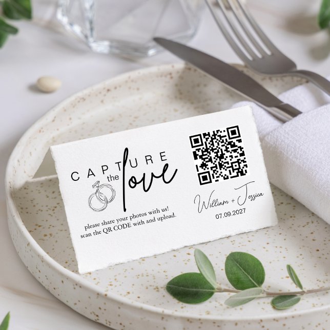 Modern Minimalist Script Capture The Love QR code  (Creator Uploaded)