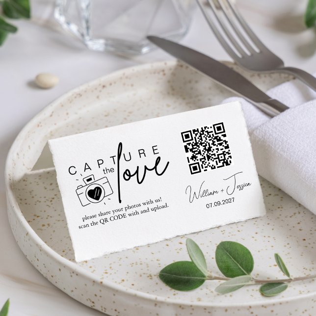 Modern Minimalist Script Capture The Love QR code  (Creator Uploaded)