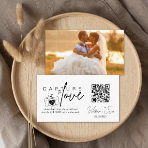 Modern Minimalist Script Capture The Love QR code  Enclosure Card