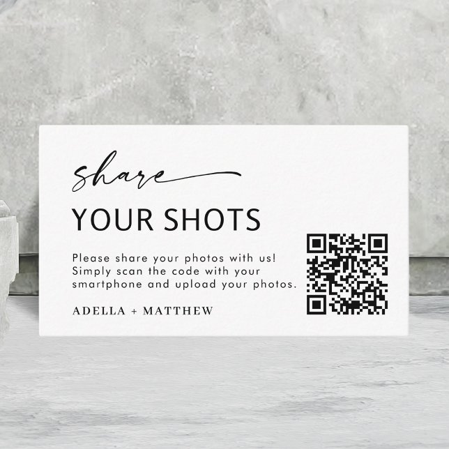 Modern Minimalist Script Capture The Love QR code Enclosure Card (Creator Uploaded)