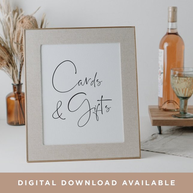 Modern Minimalist Script Cards & Gifts Sign (Creator Uploaded)