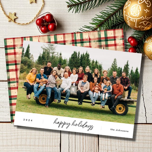 Modern Minimalist Script Christmas Holiday Card (Creator Uploaded)