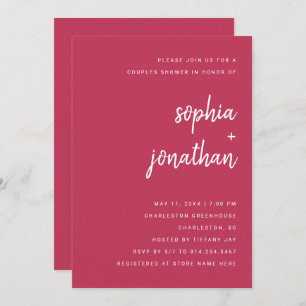 Modern Minimalist Script Couples Shower Invitation
