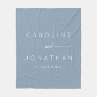 Modern Minimalist Script Custom Wedding Dusty Blue