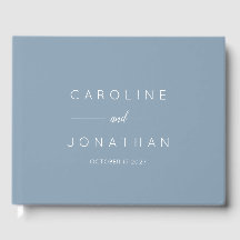 Modern Minimalist Script Custom Wedding Dusty Blue