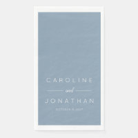 Modern Minimalist Script Dusty Blue Custom Wedding
