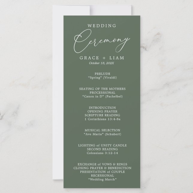 Modern Minimalist Script Elegant Wedding ceremony (Front)