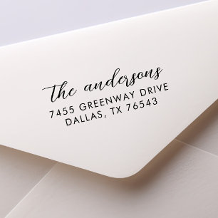Modern Minimalist Script Family Name Self-inking Stamp