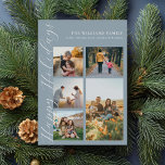 Modern Minimalist Script Family Photo Collage Holiday Card<br><div class="desc">Create your own family photo collage holiday card. Celebrate the holiday season with personalised Christmas cards featuring your favourite family photos.</div>