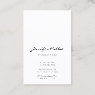 Modern Minimalist Script Gloss Euro Size Vertical Business Card