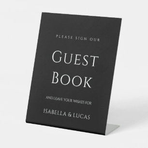 Modern Minimalist Script Guestbook Pedestal Sign