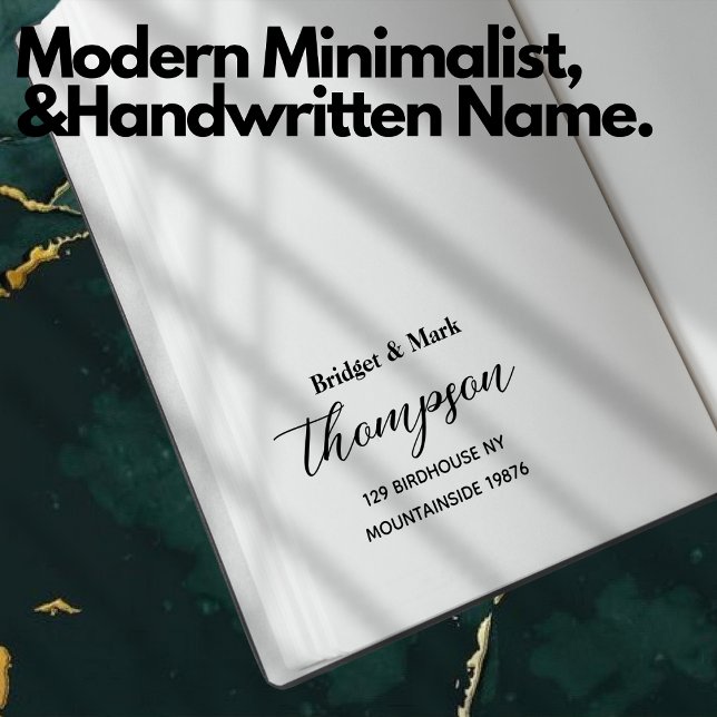 Modern Minimalist Script Handwritten Name Address Self-inking Stamp (Modern Minimalist Script Handwritten Name Address Self-inking Stamp)