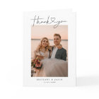 Modern Minimalist Script Heart Wedding Photo