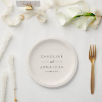 Modern Minimalist Script Ivory Custom Wedding
