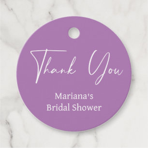 Modern Minimalist Script Lavender Bridal Shower Favour Tags