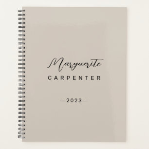 Modern Minimalist Script Light Taupe 2023 Planner