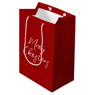 Modern Minimalist Script Merry Christmas Medium Gift Bag