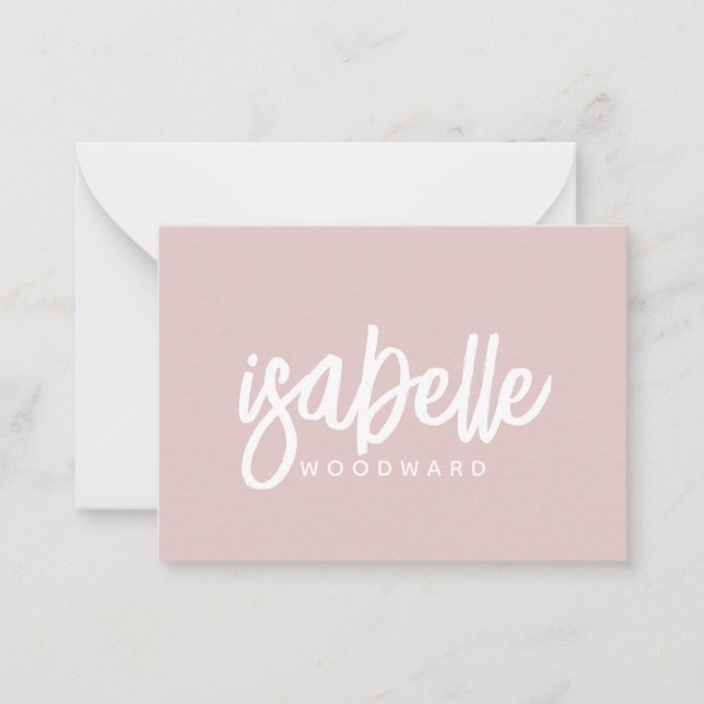Modern Minimalist Script Monogram Dusty Pink Card (Front)