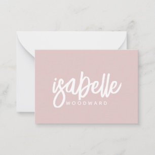 Modern Minimalist Script Monogram Dusty Pink Card
