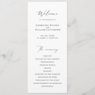 Modern Minimalist Script Monogram Flat Program Programme