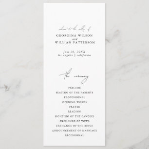 Modern Minimalist Script Monogram Flat Program Programme