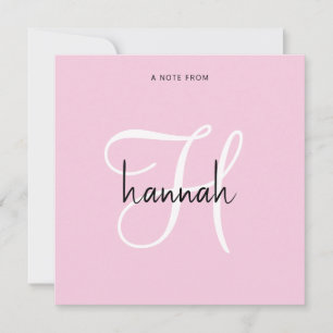 Modern Minimalist Script Monogram Note From Card