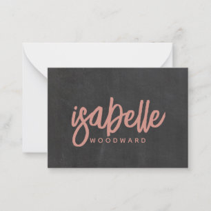 Modern Minimalist Script Monogram Terracotta Black Card