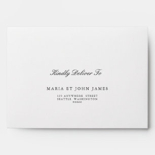 Modern Minimalist Script Monogram Wedding Envelope