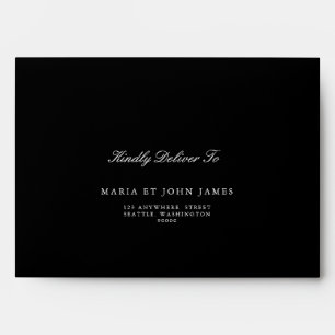 Modern Minimalist Script Monogram Wedding Envelope