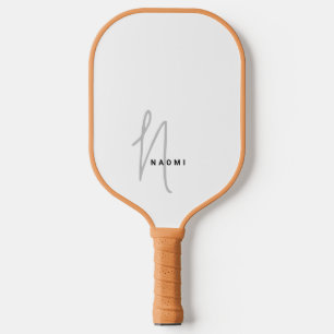 Modern Minimalist Script Monogrammed Initials Pickleball Paddle