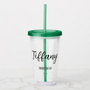 Modern Minimalist Script Name Bachelorette Favours Acrylic Tumbler