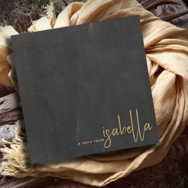 Modern Minimalist Script Name Note From Chalkboard Card (Creator Uploaded)