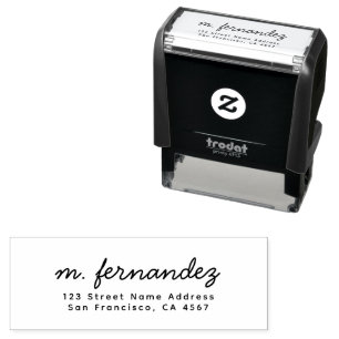 Modern Minimalist Script Name Return Address Self-inking Stamp