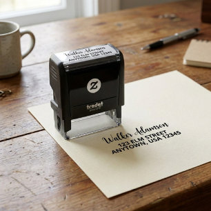 Modern Minimalist Script Name - Return Address  Self-inking Stamp
