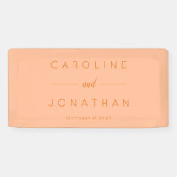 Modern Minimalist Script Peach Custom Wedding