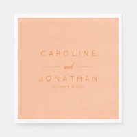 Modern Minimalist Script Peach Custom Wedding