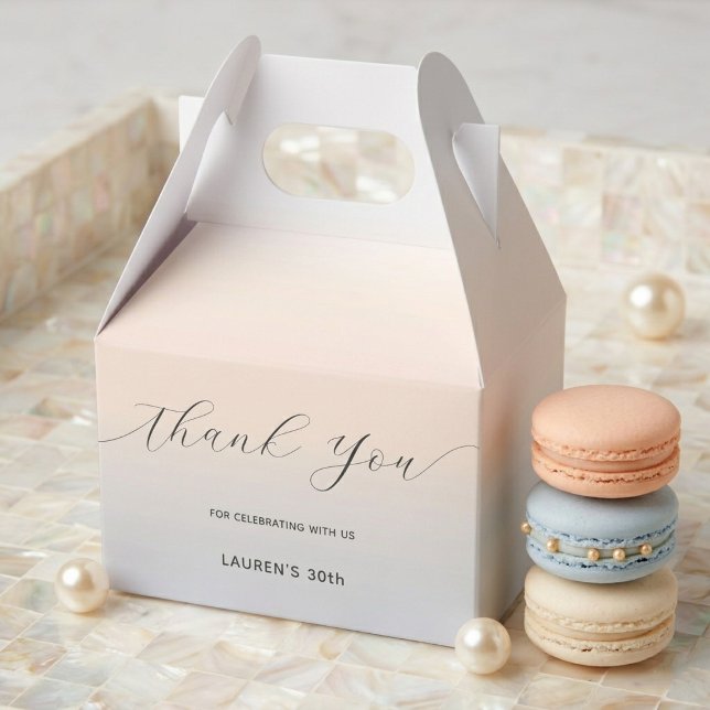 Modern Minimalist Script Pearl Milestone Birthday Favour Box (Creator Uploaded)