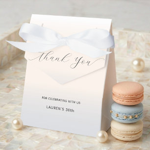 Modern Minimalist Script Pearl Milestone Birthday Favour Box