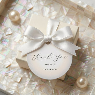 Modern Minimalist Script Pearl Milestone Birthday Favour Tags