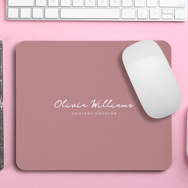 Modern Minimalist Script Personalised Boho Mouse Pad (Creator Uploaded)