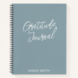 Modern Minimalist Script Personalised Gratitude Notebook