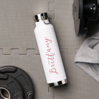 Modern Minimalist Script Personalised Water Bottle