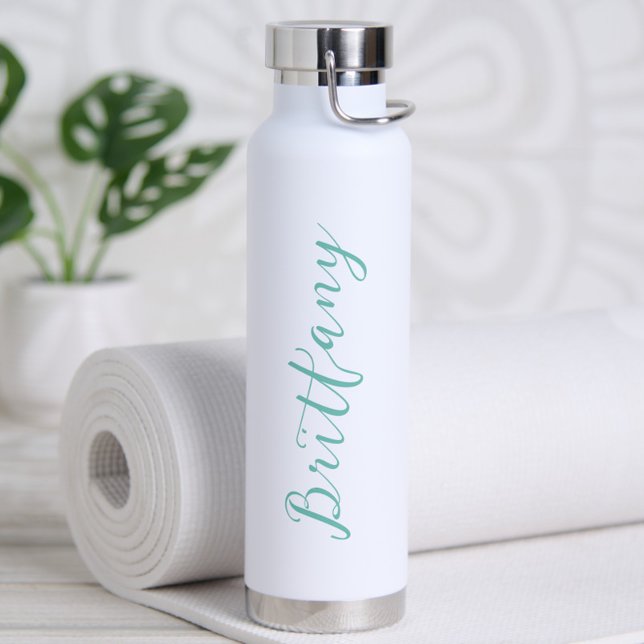 Modern Minimalist Script Personalised Water Bottle (Personalized Water Bottle with Name, Bridesmaid Gift Proposal, Bride Gift, Bachelorette Favor)
