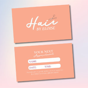 Modern Minimalist Script Professional Hairstylist Appointment Card