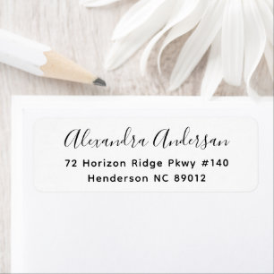 Modern Minimalist Script Return Address