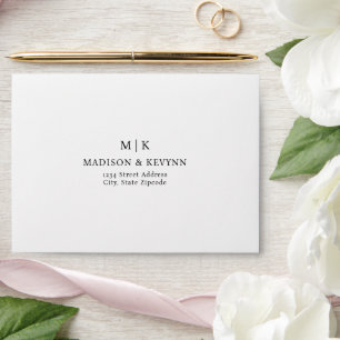 Modern Minimalist Script Self-Addressed RSVP Envelope