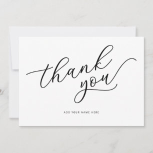 Modern Minimalist Script Thank You Card
