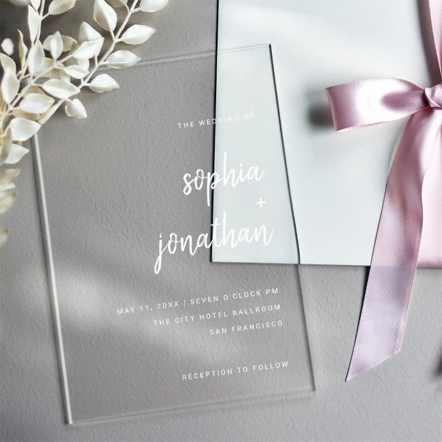 Modern Minimalist Script | Wedding Acrylic Invitations (Creator Uploaded)