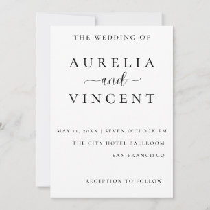 Modern Minimalist Script  Wedding card